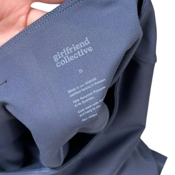 Girlfriend Collective Blue Grey Moon Compressive High Rise Activewear Legging - Picture 6 of 6